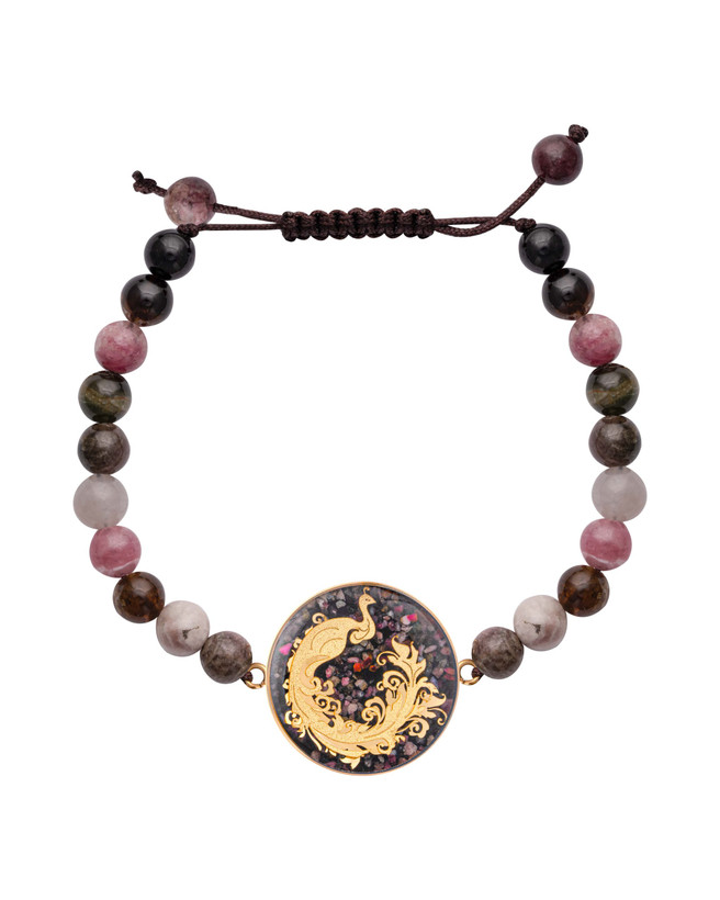 دستبند ورق طلا طاووس