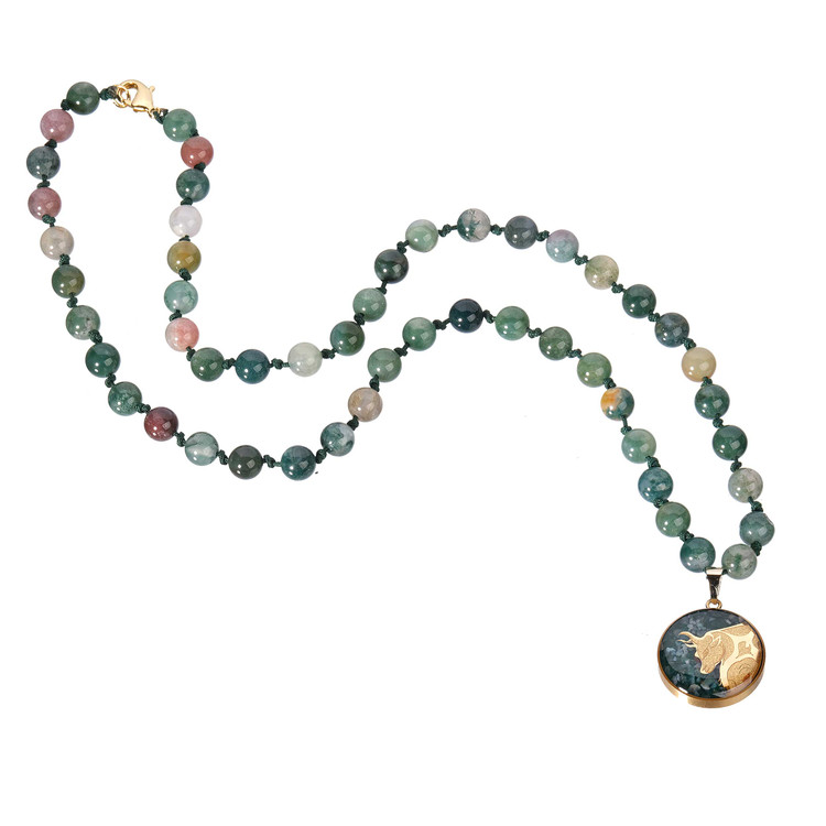 گردنبند سنگ عقیق سبز اردیبهشت