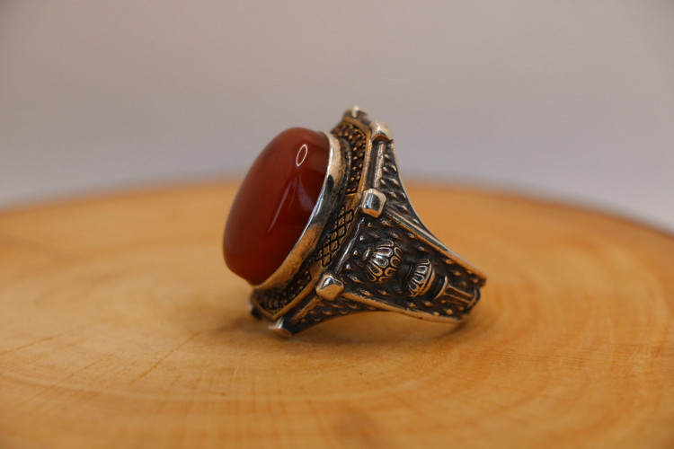 انگشتر نقره مردانه عقیق سلیمانی مجلسی