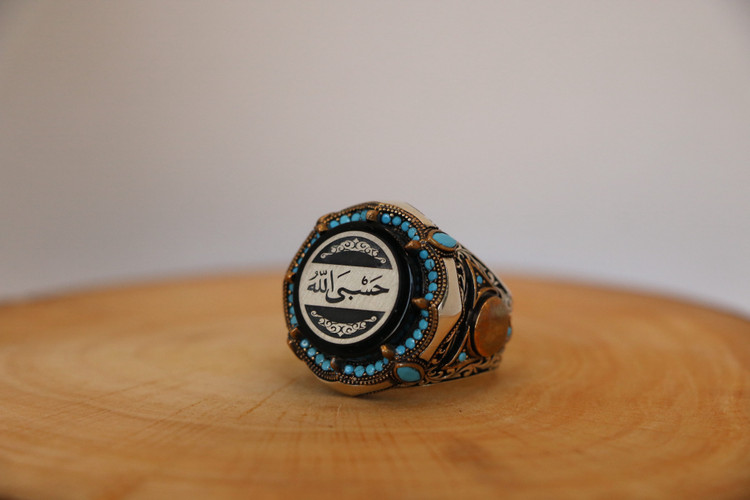 انگشتر نقره مردانه حسبی الله رکاب خاص عثمانی