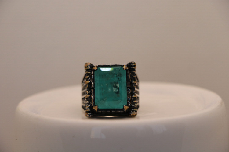 انگشتر نقره مردانه آپاتیت آبی