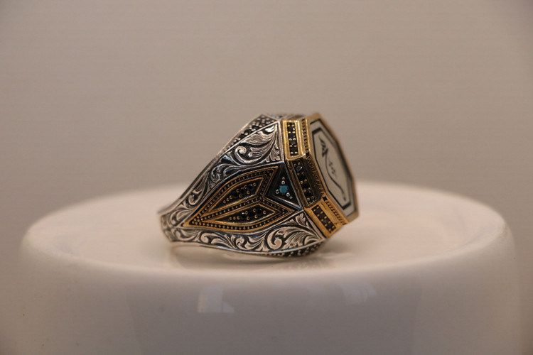 انگشتر نقره مردانه هیچ رکاب سلطنتی
