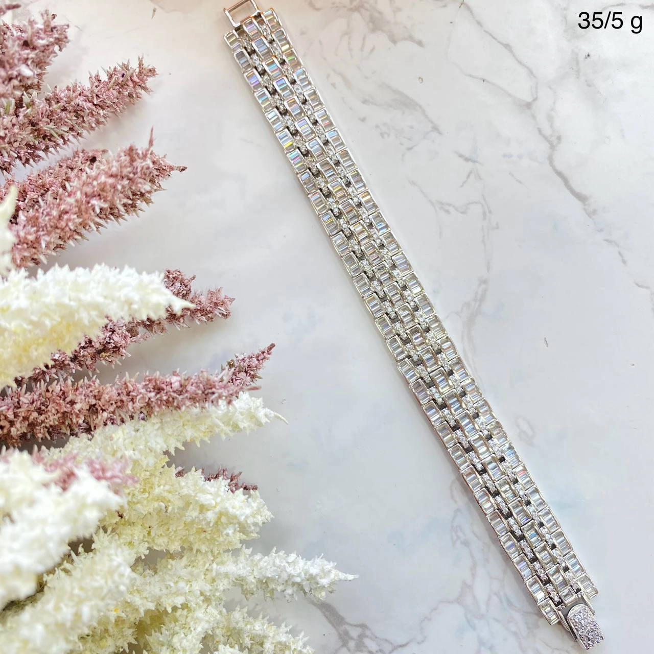 دستبند نقره زنانه نگین باگت