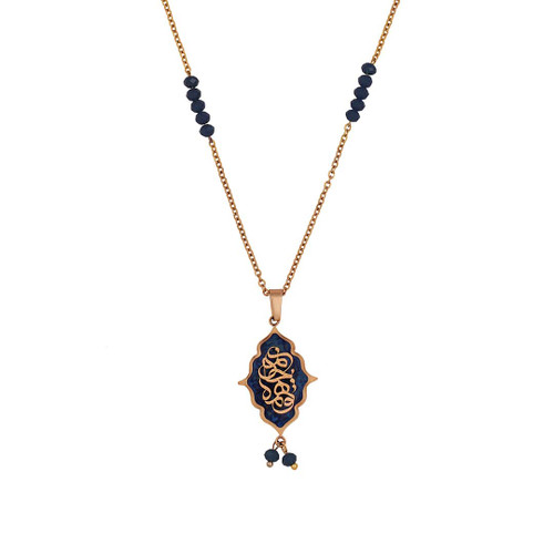 گردنبند ورق طلا زنجیر سنگ تو همه جان منی