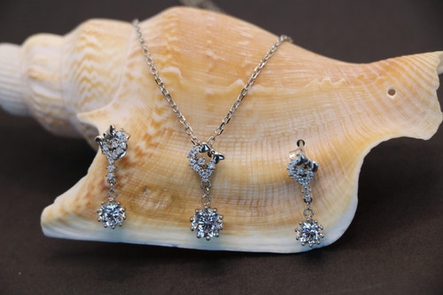 نیم ست نقره زنانه برلیان