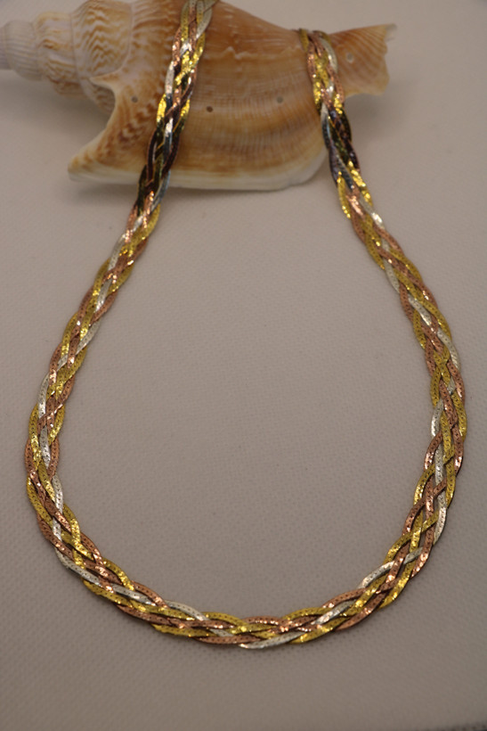 گردنبند نقره بافت ایتالیایی 5 رج