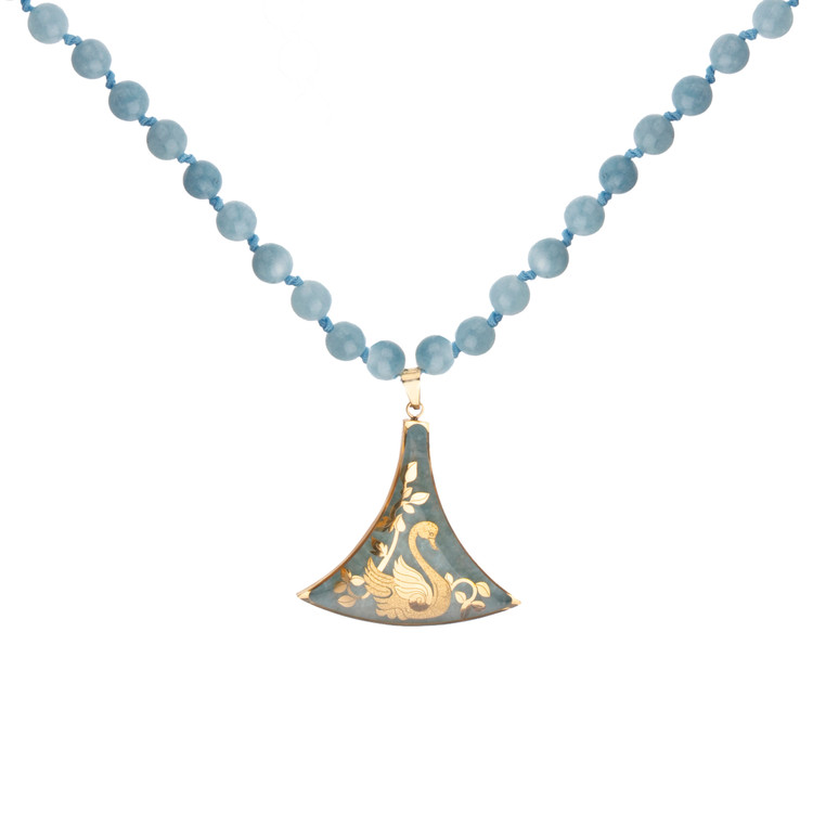 گردنبند ورق طلا زنانه قو