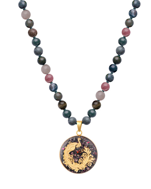 گردنبند ورق طلا زنانه طاووس