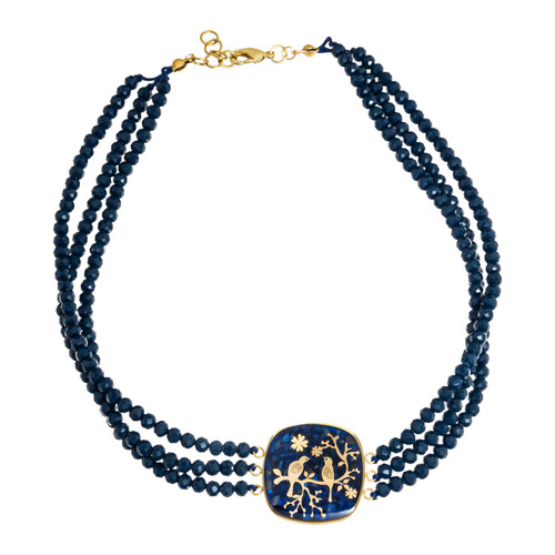 گردنبند ورق طلا زنانه مرغ گلستان