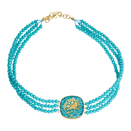 گردنبند ورق طلا زنانه مرغ سحر