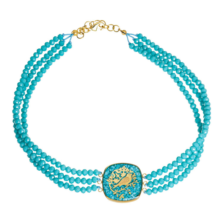 گردنبند ورق طلا زنانه مرغ سحر