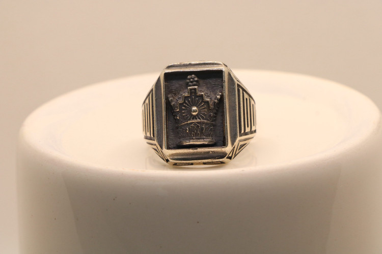 انگشتر نقره مردانه تاج