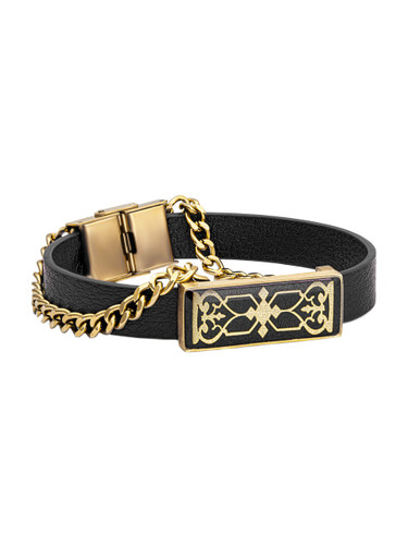 دستبند ورق طلا چرم کارتیر زروان