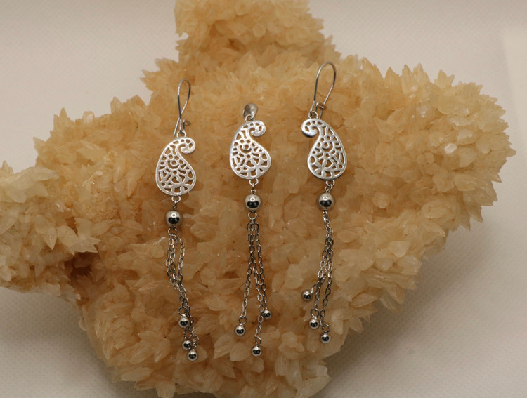 نیم ست نقره زنانه بته جقه دست ساز