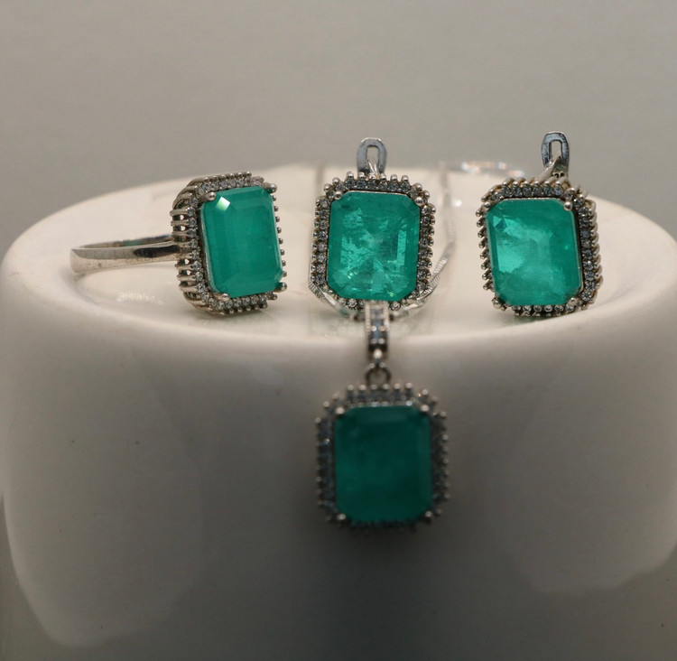 نیم ست نقره آپاتیت