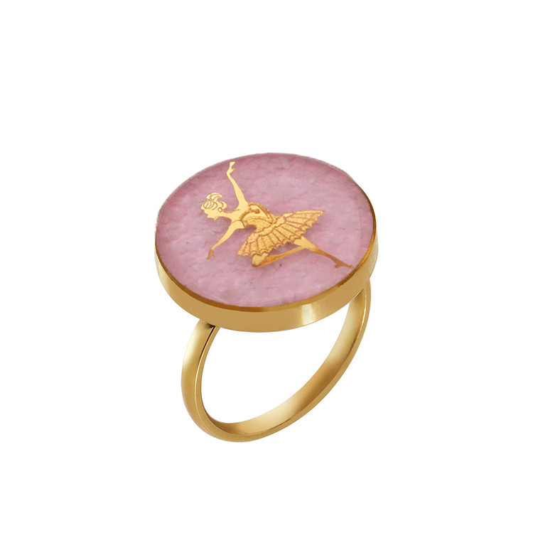 انگشتر ورق طلا اپال بالرین