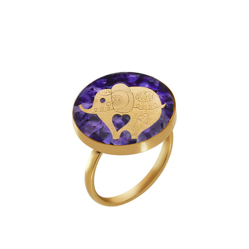 انگشتر ورق طلا فیل