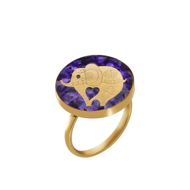 انگشتر ورق طلا فیل