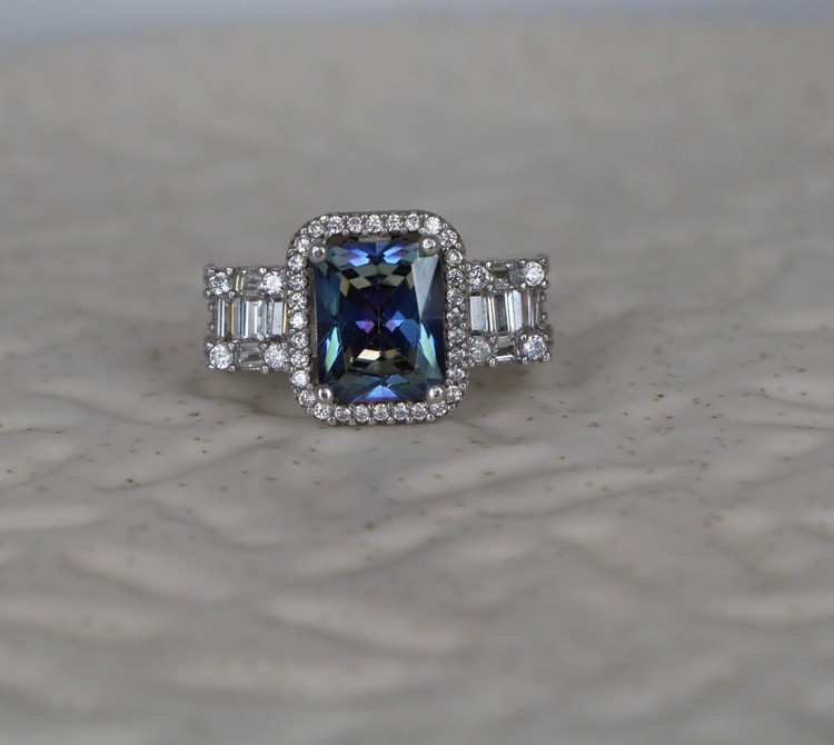 انگشتر نقره زنانه کوارتز هفت رنگ