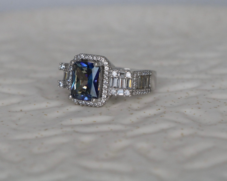 انگشتر نقره زنانه کوارتز هفت رنگ