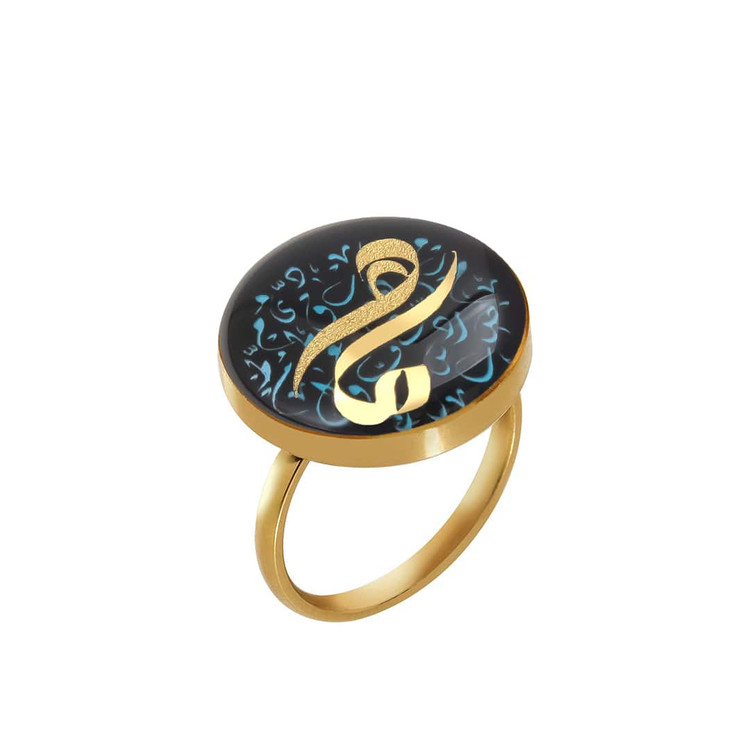 انگشتر ورق طلا میم مثل مادر