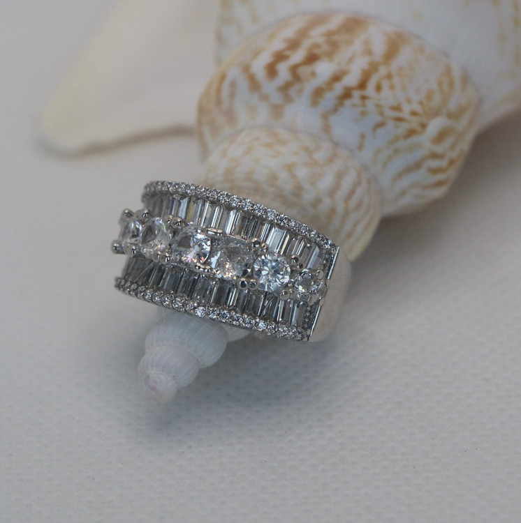 انگشتر نقره زنانه کوکتل نگین باگت