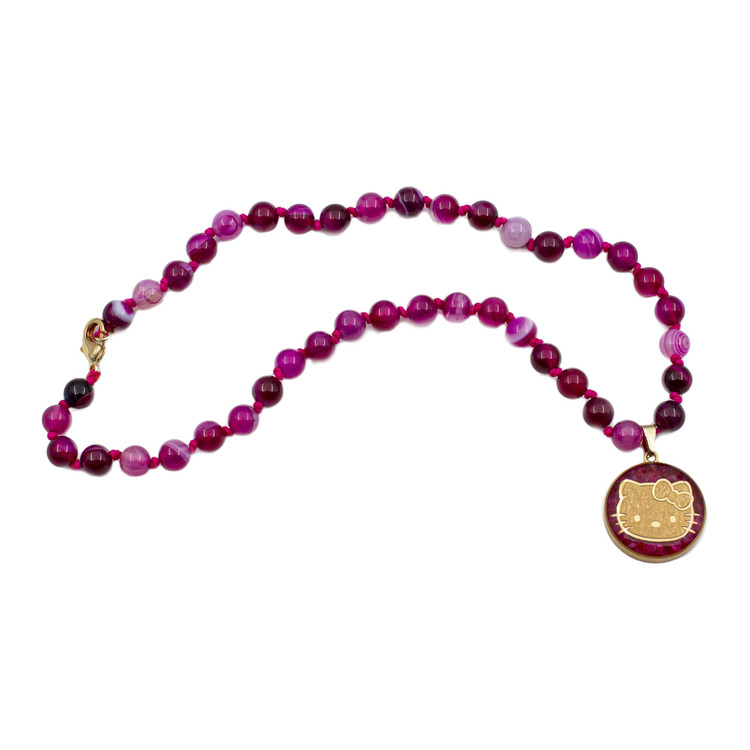 گردنبند ورق طلا زنانه سنگ کیتی