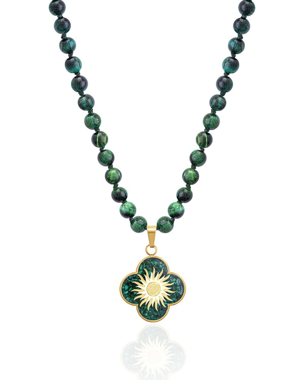 گردنبند ورق طلا زنانه سنگ تابستان