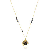 گردنبند ورق طلای زنانه سنگ و زنجیر تابان