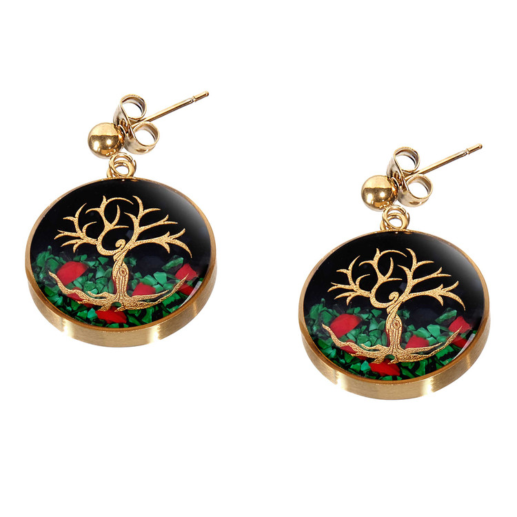 گوشواره ورق طلا درخت زندگی