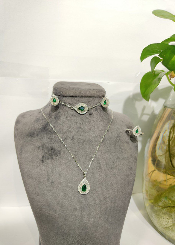 ست نقره زنانه اشکی