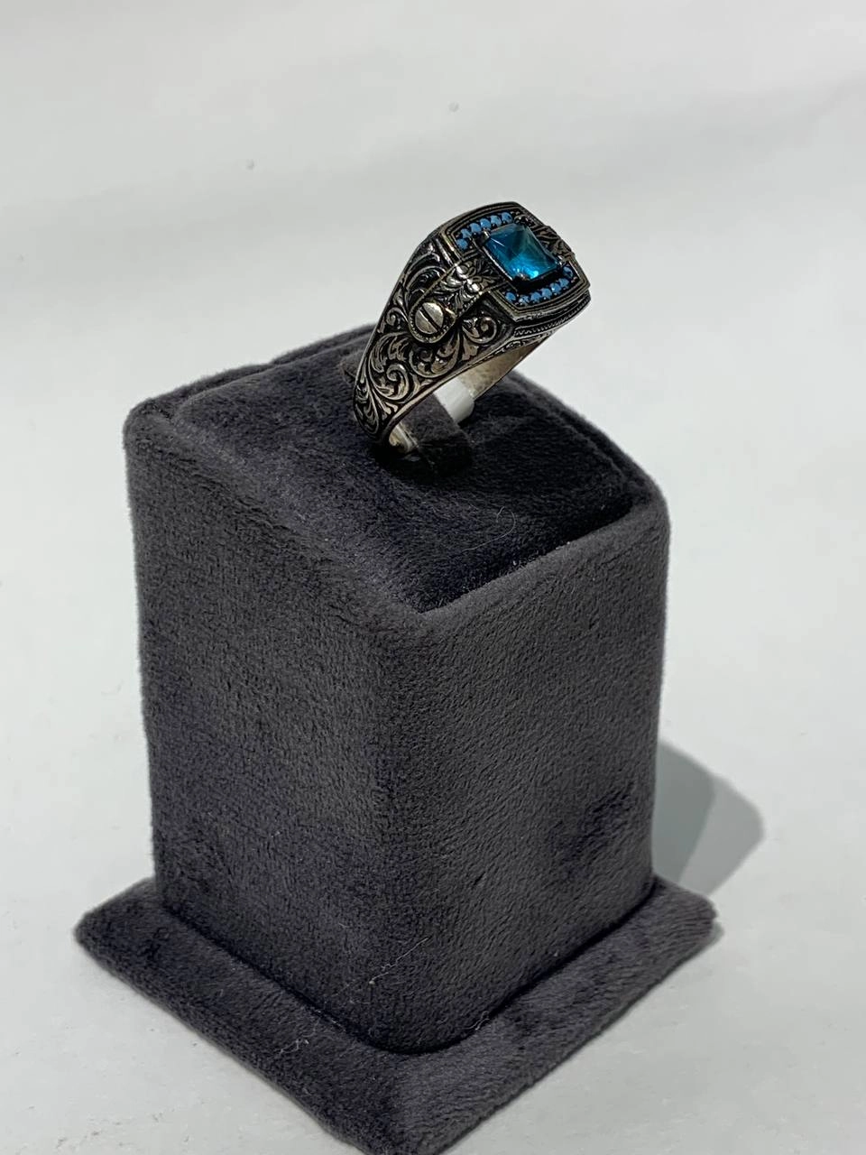 انگشتر نقره مردانه توپاز ژورنالی