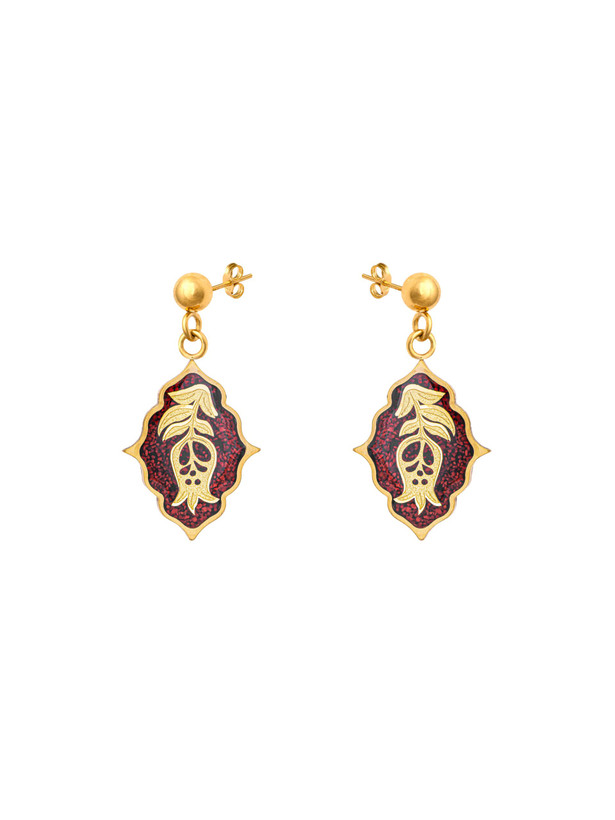 گوشواره ورق طلا ترنج نارمیلا