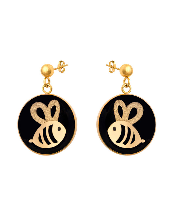 گوشواره ورق طلا بچه گانه زنبور