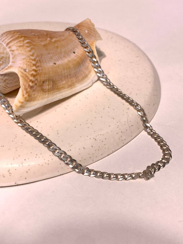 گردنبند نقره مردانه کارتیه 60 سانت 4 میل گرد