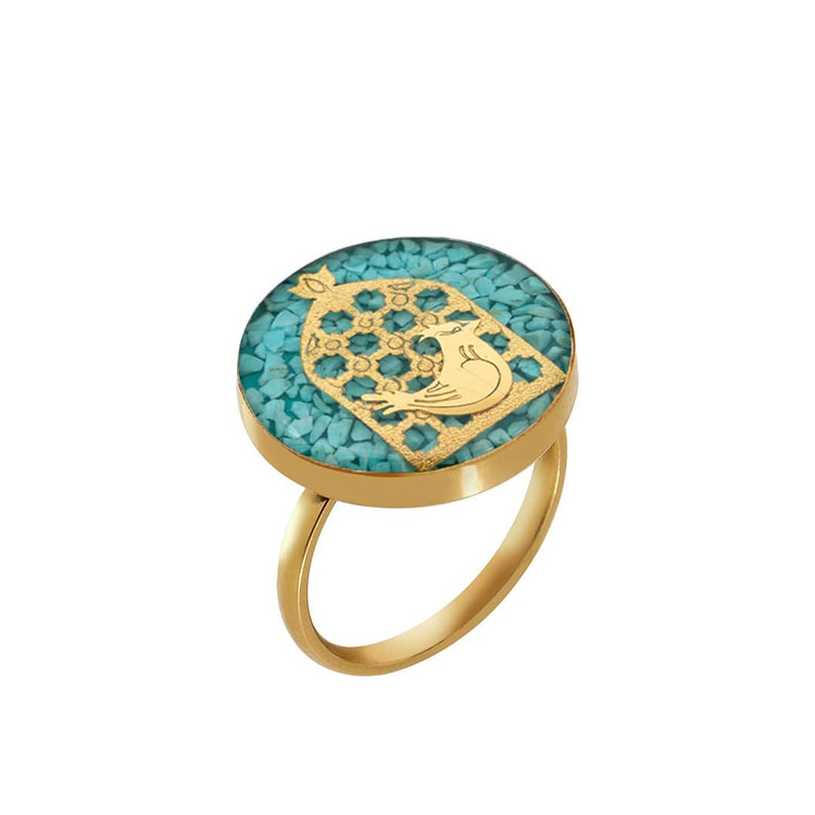 انگشتر ورق طلا مرغ آمین