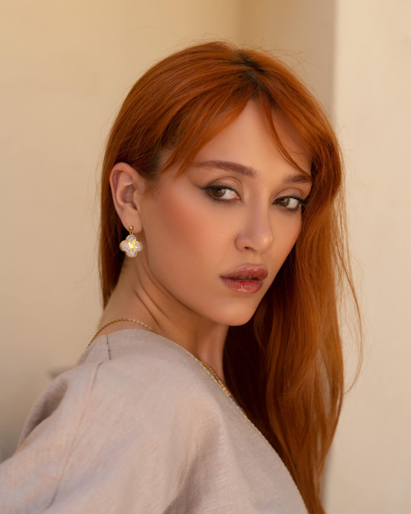 گوشواره ورق طلا ونکلیف فرشته