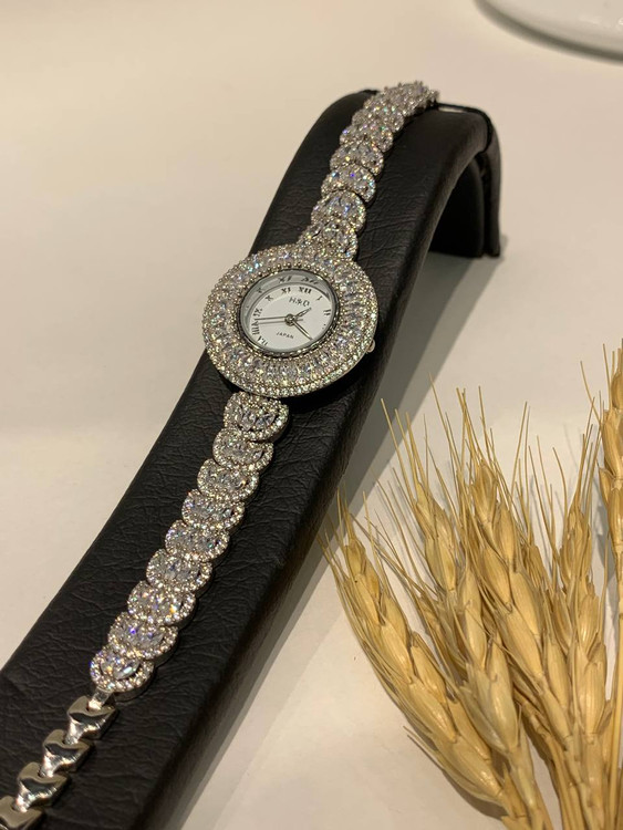 ساعت نقره زنانه صفحه گرد