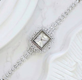 ساعت نقره زنانه صفحه مستطیل