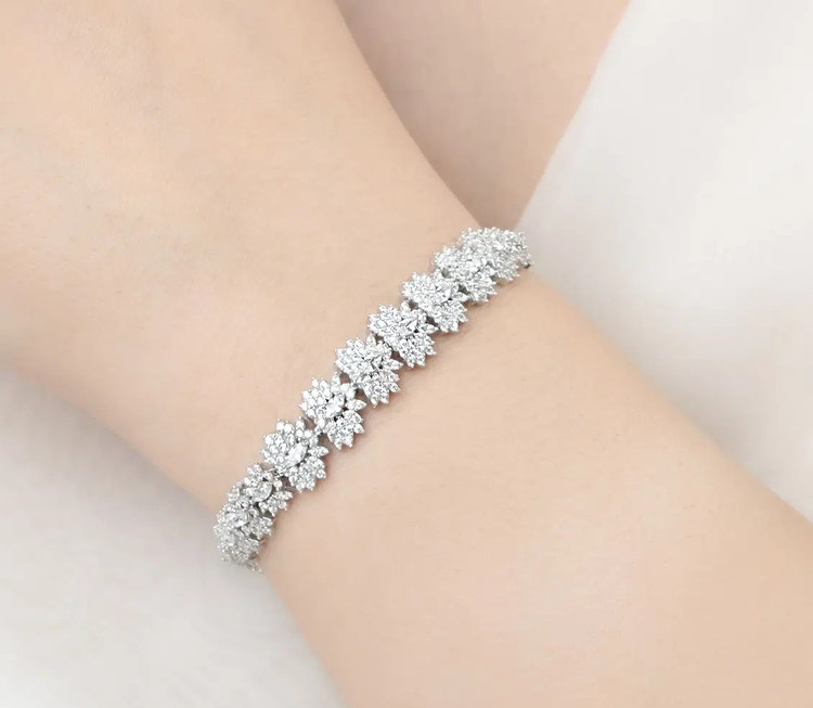 دستبند نقره زنانه جواهری