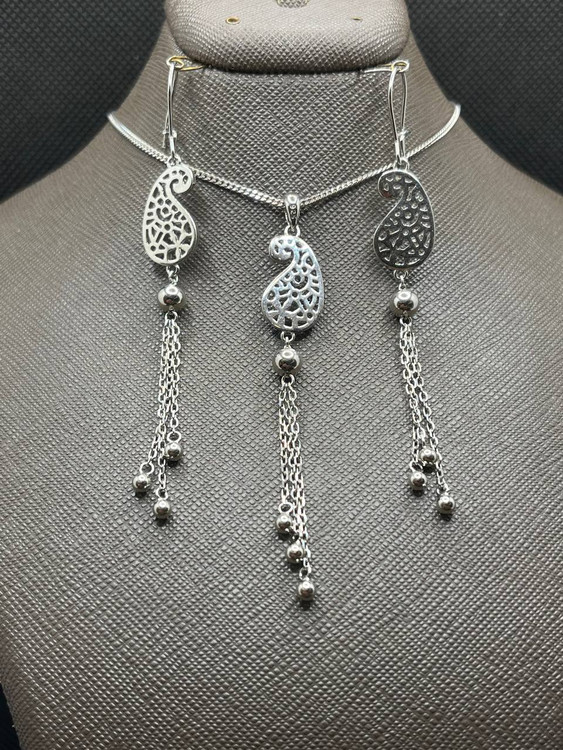 نیم ست نقره زنانه بته جقه دست ساز