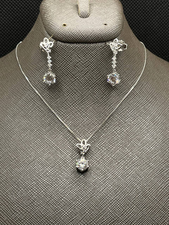 نیم ست نقره زنانه برلیان