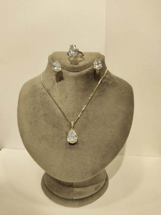 نیم ست نقره زنانه اشکی