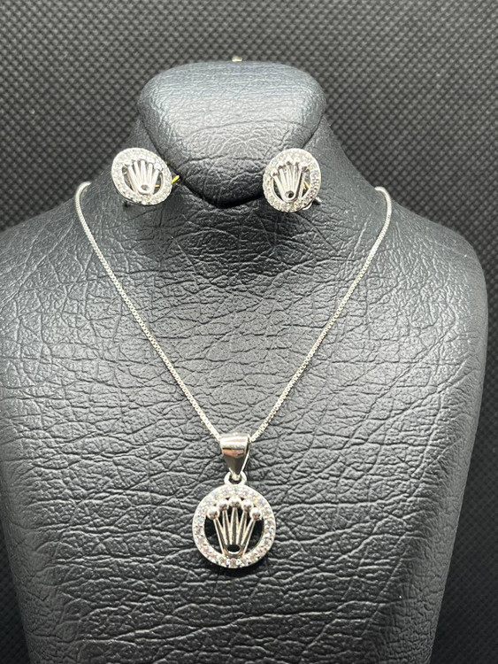 نیم ست نقره زنانه تاج رولکس