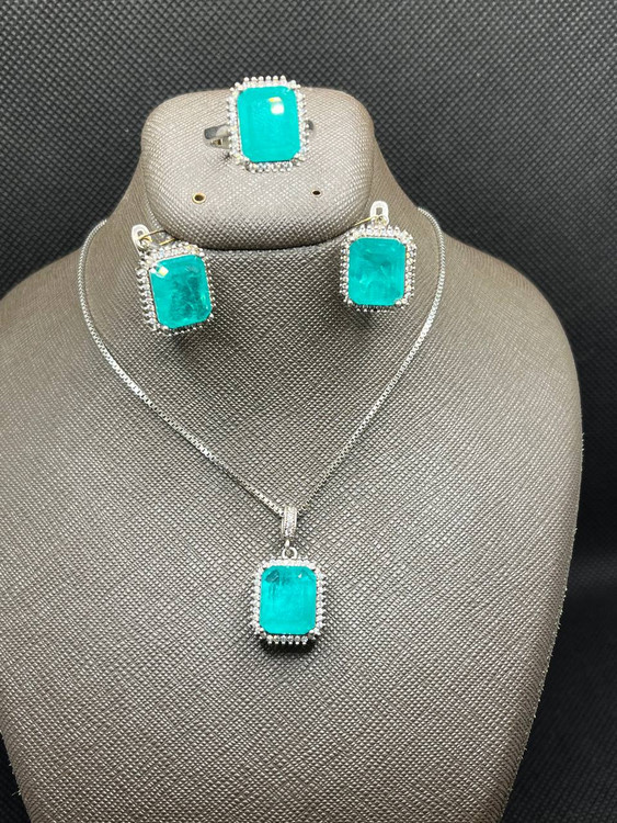 نیم ست نقره آپاتیت