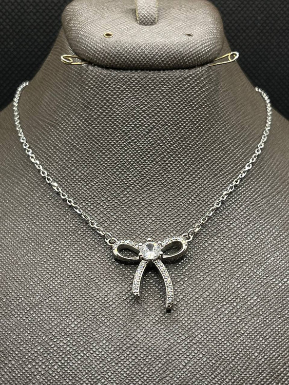 گردنبند نقره زنانه پاپیون