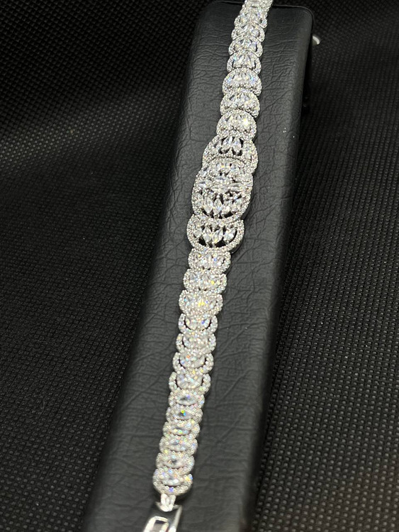 دستبند نقره زنانه نگین مارکیز