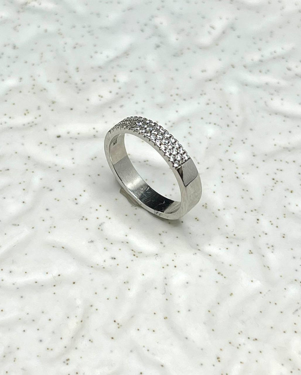 انگشتر نقره زنانه نگین اتمی