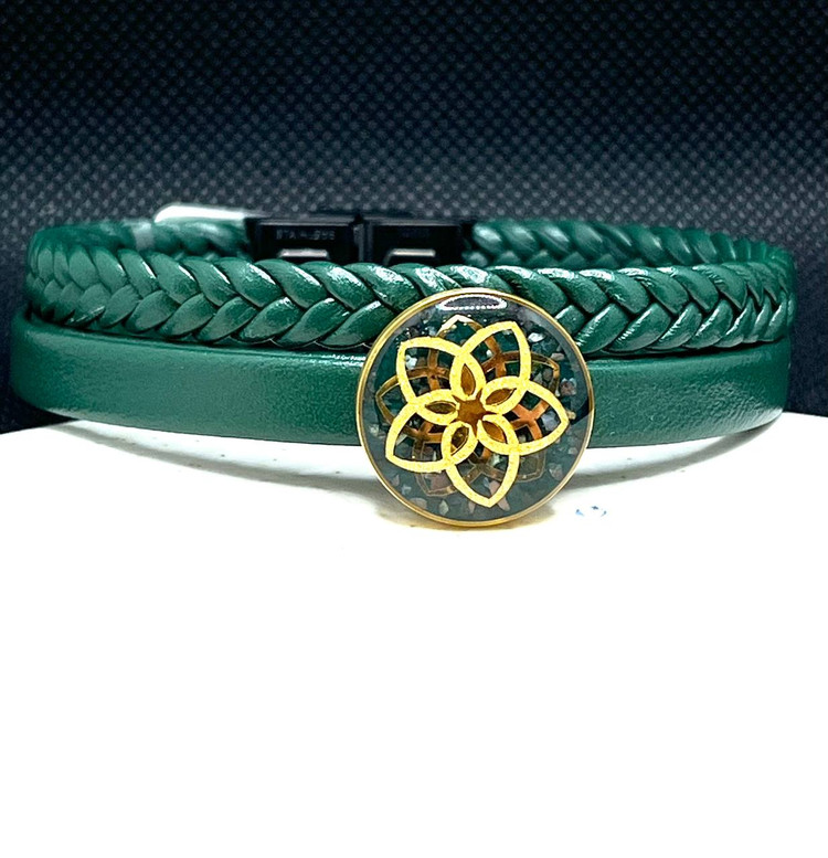 دستبند ورق طلا چرمی دریم کچر