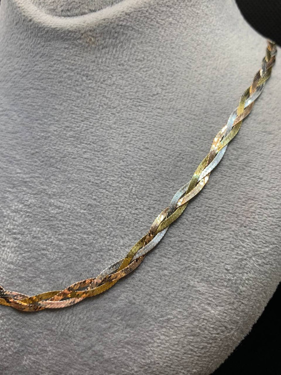 گردنبند نقره بافت ایتالیایی 3 رج